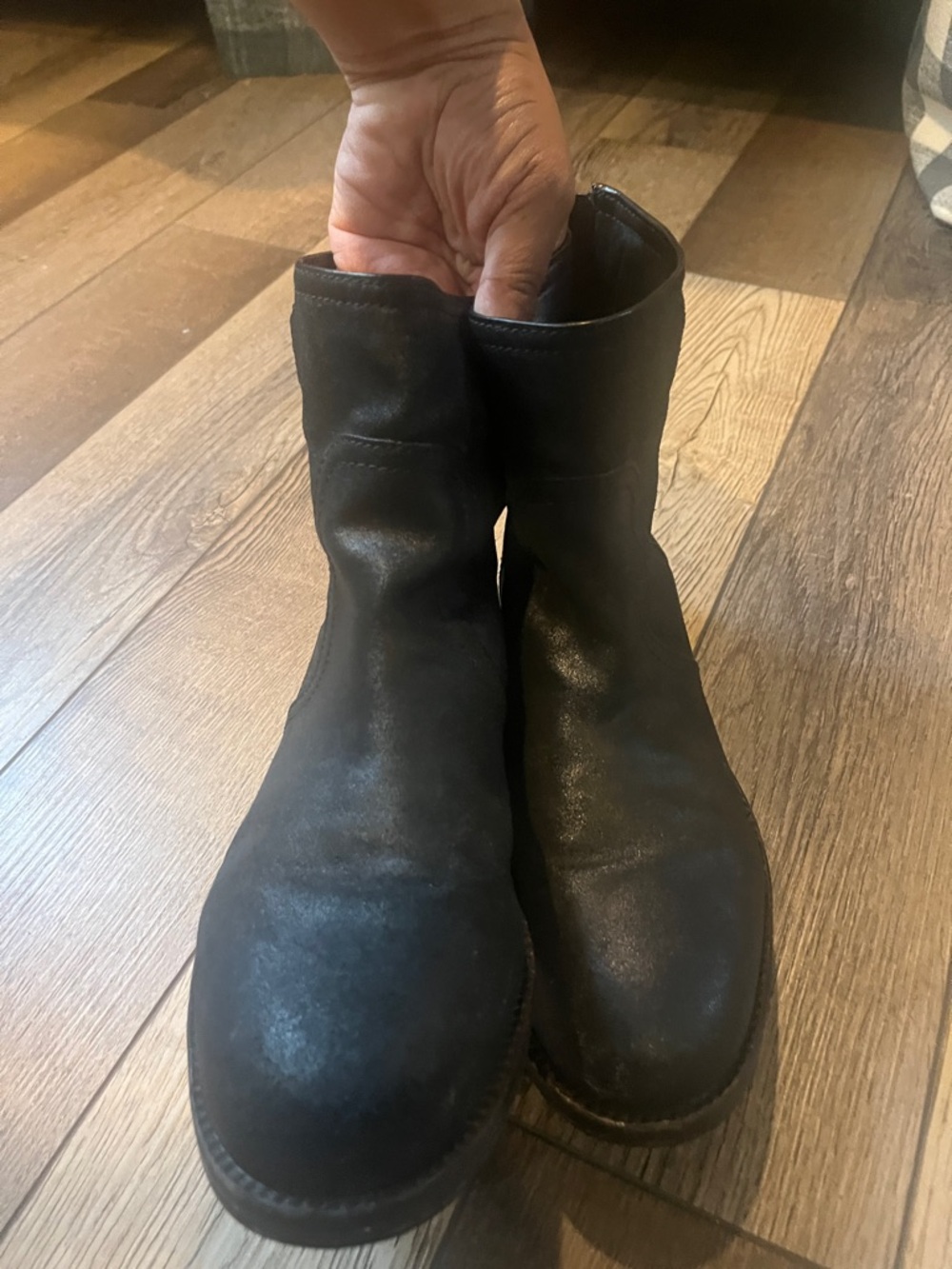 Tory Burch zip sparkle black leather flat ankle boots